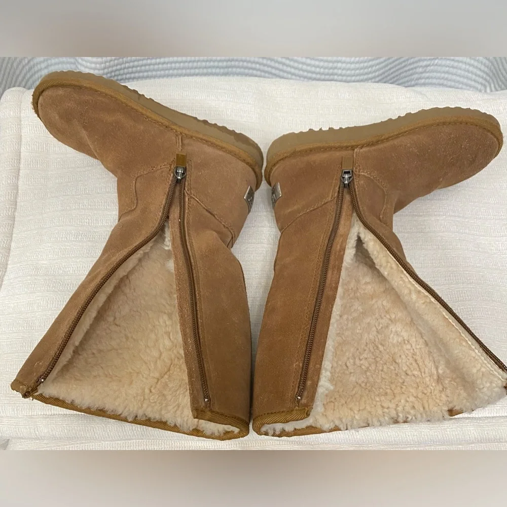 Kids UGG Brown Suede Boots with Side Zipper
Size 1 - Picture 6 of 10